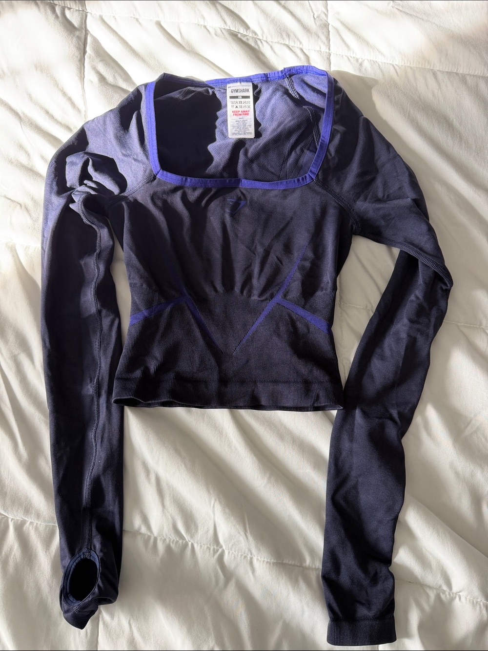 Long-Sleeve Square Neck Crop Top - gymshark